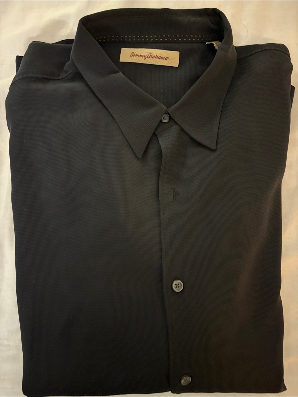 Tommy Bahama Men's Black Button-Down Dress Shirt 100% Silk